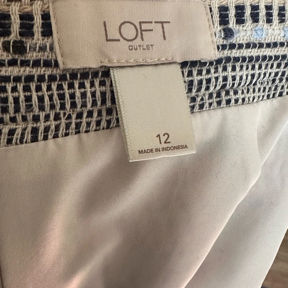 LOFT Cream and Black Midi Skirt - Picture 3 of 3